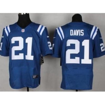 Nike Indianapolis Colts 21 Vontae Davis Blue Elite NFL Jersey