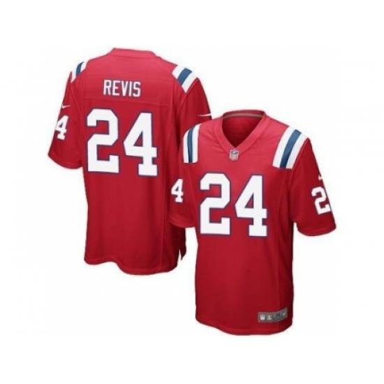 Youth New England Patriots #24 Darrelle Revis Red Alternate Stitched NFL Jersey