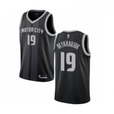 Womens Detroit Pistons 19 Sviatoslav Mykhailiuk Swingman Black Basketball Jersey City Edition