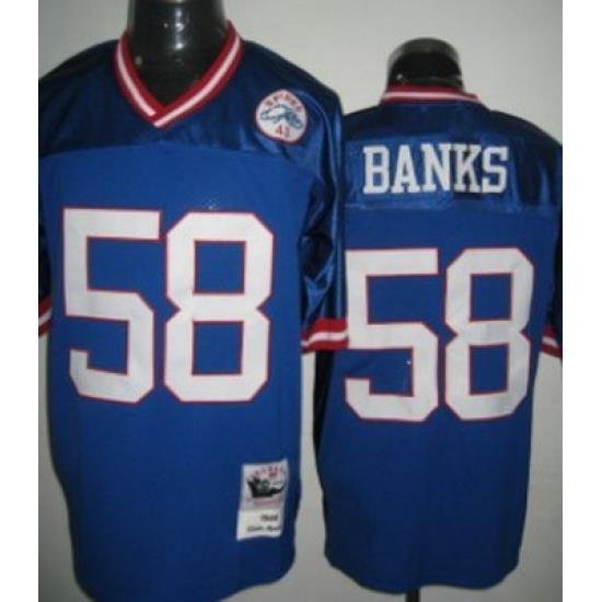 nfl NeW York Giants 58 Banks ThroWback blue