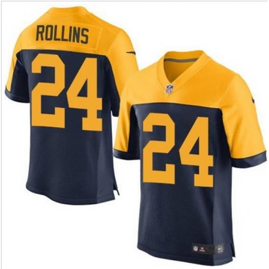 Nike Green Bay Packers #24 Quinten Rollins Navy Blue Alternate Mens Stitched NFL New Elite Jersey