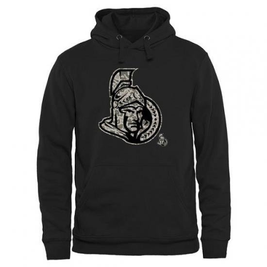 NHL Mens Ottawa Senators Black Rink Warrior Pullover Hoodie