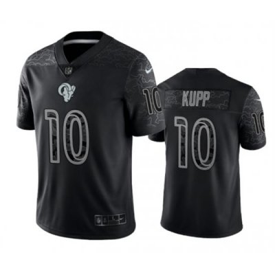 Men Los Angeles Rams 10 Cooper Kupp Black Reflective Limited Stitched Football Jersey