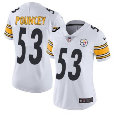 Nike Steelers #53 Maurkice Pouncey White Womens Stitched NFL Vapor Untouchable Limited Jersey