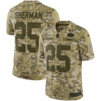 Mens Nike San Francisco 49ers 25 Richard Sherman Limited Camo 2018 Salute to Service NFL Jersey