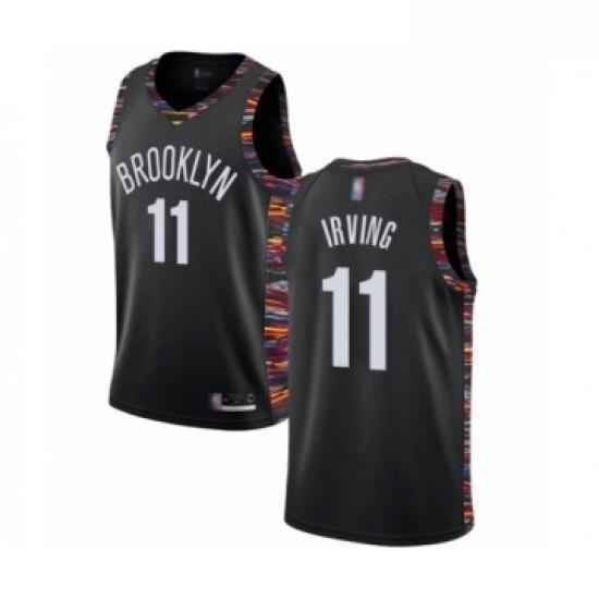 Youth Brooklyn Nets 11 Kyrie Irving Swingman Black Basketball Jersey 2018 19 City Edition