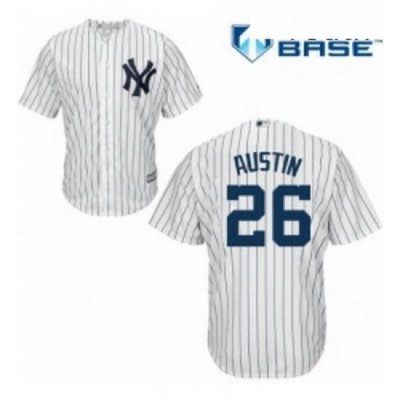 Youth Majestic New York Yankees 26 Tyler Austin Authentic White Home MLB Jersey