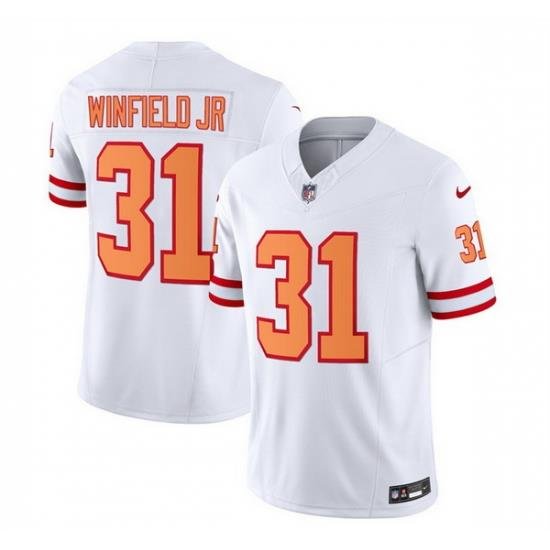 Men Tampa Bay Buccaneers 31 Antoine Winfield Jr  2023 F U S E  White Throwback Limited Stitched Jersey