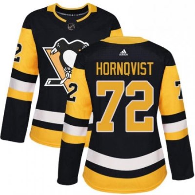 Womens Adidas Pittsburgh Penguins 72 Patric Hornqvist Authentic Black Home NHL Jersey