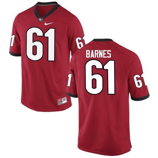 Men Georgia Bulldogs #61 Chris Barnes College Football Jerseys-Red