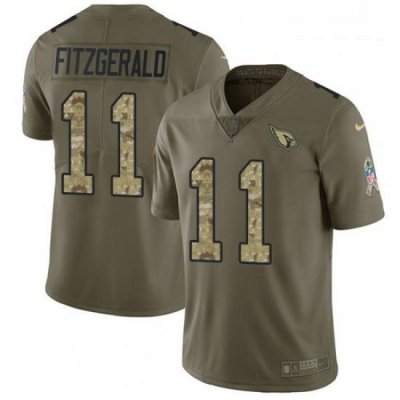 Youth Nike Arizona Cardinals 11 Larry Fitzgerald Limited OliveCamo 2017 Salute to Service NFL Jersey