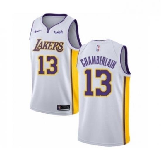 Womens Los Angeles Lakers 13 Wilt Chamberlain Authentic White Basketball Jersey Association Edition