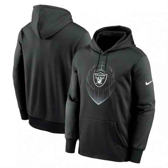 Men Las Vegas Raiders Black Icon Performance Pullover Hoodie