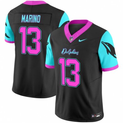 Men Miami Dolphins 13 Dan Marino Black F U S E  Miami Vice Vapor Limited Stitched Football Jersey