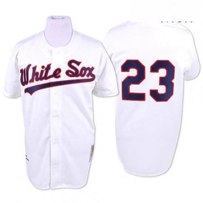 Mens Mitchell and Ness Chicago White Sox 23 Robin Ventura Authentic White Throwback MLB Jersey