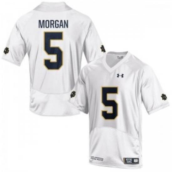 Men Under Armour 5 Replica White Nyles Morgan Notre Dame Fighting Irish Alumni Football Jersey