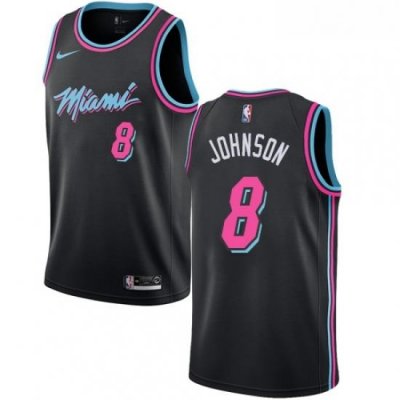 Youth Nike Miami Heat 8 Tyler Johnson Swingman Black NBA Jersey City Edition