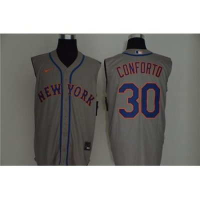 Mets 30 Michael Conforto Gray Nike Cool Base Sleeveless Jersey