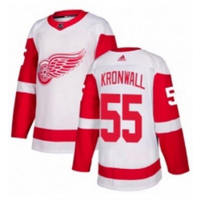 Womens Adidas Detroit Red Wings 55 Niklas Kronwall Authentic White Away NHL Jersey