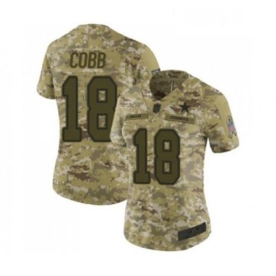 Womens Dallas Cowboys 18 Randall Cobb Limited Camo 2018 Salute to Service Football Jersey