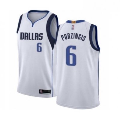 Womens Dallas Mavericks 6 Kristaps Porzingis Authentic White Basketball Jersey Association Edition