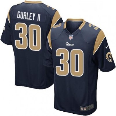 Men Nike Los Angeles Rams 30 Todd Gurley Game Navy Blue Team Color NFL Jersey