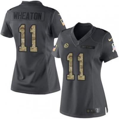 Nike Steelers #11 Markus Wheaton Black Womens Stitched NFL Limited 2016 Salute to Service Jersey