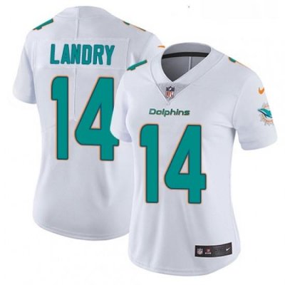 Womens Nike Miami Dolphins 14 Jarvis Landry Elite White NFL Jersey