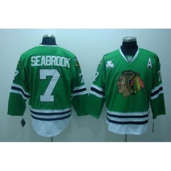 Chicago Blackhawks #7 Brent Seabrook Green Jerseys