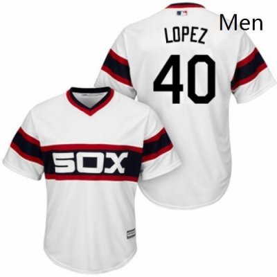 Mens Majestic Chicago White Sox 40 Reynaldo Lopez Replica White 2013 Alternate Home Cool Base MLB Jersey