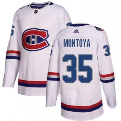 Mens Adidas Montreal Canadiens 35 Al Montoya Authentic White 2017 100 Classic NHL Jersey