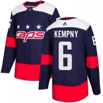 Mens Adidas Washington Capitals 6 Michal Kempny Authentic Navy Blue 2018 Stadium Series NHL Jersey