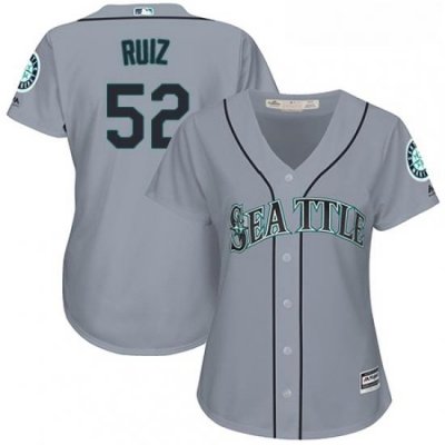 Womens Majestic Seattle Mariners 52 Carlos Ruiz Replica Grey Road Cool Base MLB Jersey