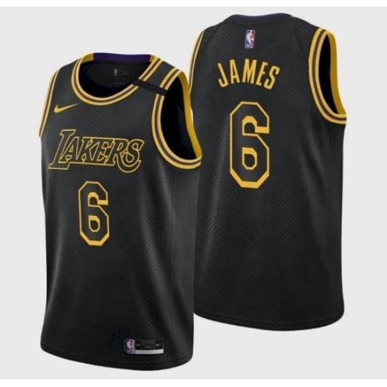 Men's Los Angeles Lakers LeBron James #6 Jersey Black 2021-22