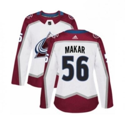 Womens Adidas Colorado Avalanche 56 Cale Makar Authentic White Away NHL Jersey