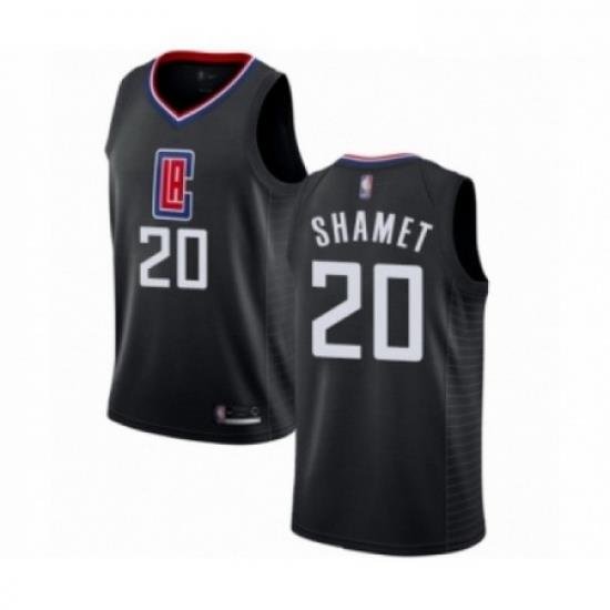 Mens Los Angeles Clippers 20 Landry Shamet Authentic Black Basketball Jersey Statement Edition