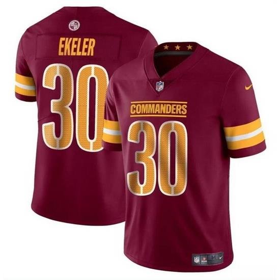 Men Washington Commanders 30 Austin Ekeler Burgundy Vapor Limited Stitched Football Jersey