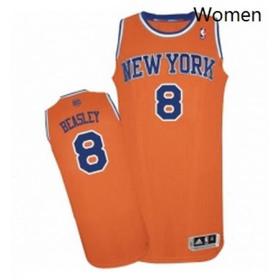 Womens Adidas New York Knicks 8 Michael Beasley Authentic Orange Alternate NBA Jersey