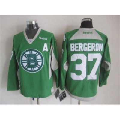 NHL Boston Bruins 37 Patrice Bergeron green jerseys