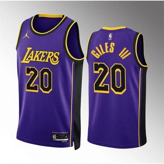 Men Los Angeles Lakers 20 Harry Giles Iii Purple Statement Edition Stitched Basketball Jersey