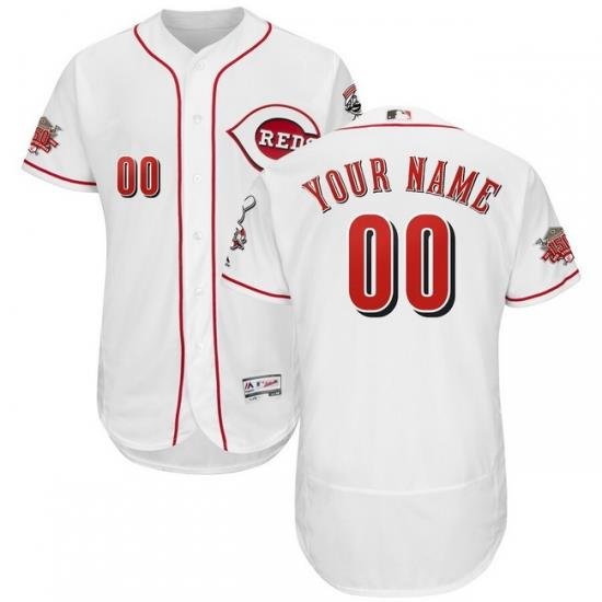 Men Women Youth Toddler All Size Cincinnati Reds Customized White 150th Anniversary FlexBase Jersey II