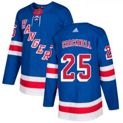 Youth Adidas New York Rangers 25 Adam Cracknell Authentic Royal Blue Home NHL Jersey