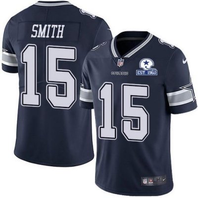 Nike Cowboys 15 Devin Smith Navy Blue Team Color Men Stitched With Established In 1960 Patch NFL Vapor Untouchable Limited Jersey