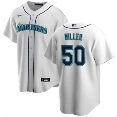 Men Seattle Mariners 50 Edgar Martinez White Cool Base Stitched Jersey