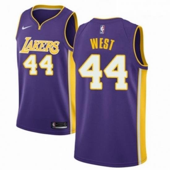 Mens Nike Los Angeles Lakers 44 Jerry West Authentic Purple NBA Jersey Icon Edition