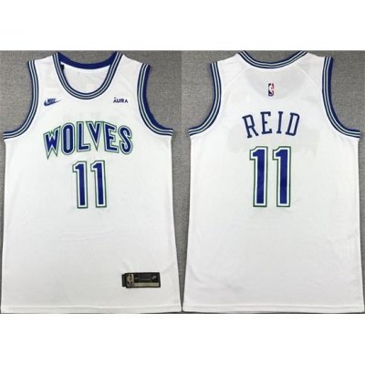 Men Minnesota Timberwolves 11 Naz Reid White City Edition Stitched Jersey