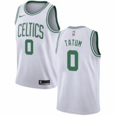 Youth Nike Boston Celtics 0 Jayson Tatum Authentic White NBA Jersey Association Edition