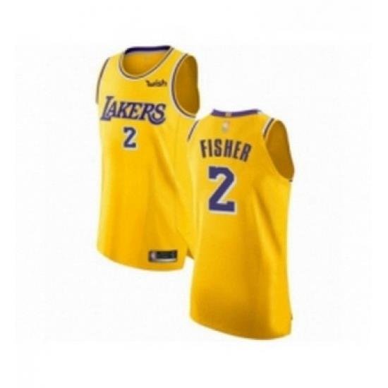 Womens Los Angeles Lakers 2 Derek Fisher Authentic Gold Home Basketball Jersey Icon Edition