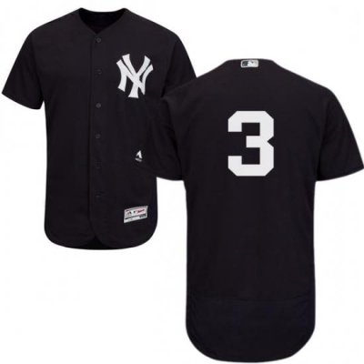 Mens Majestic NeW York Yankees 3 Babe Ruth Navy Blue Alternate Flex Base Authentic Collection MLB Jersey