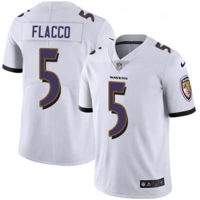 Youth Nike Baltimore Ravens 5 Joe Flacco White Vapor Untouchable Limited Player NFL Jersey